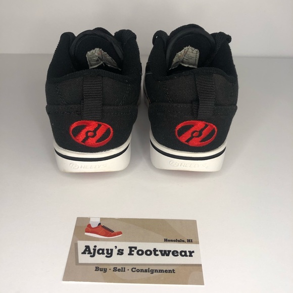 KIDS HEELYS FIRE FLAMES BLACK RED SKATE SHOES 13 C - Picture 5 of 11